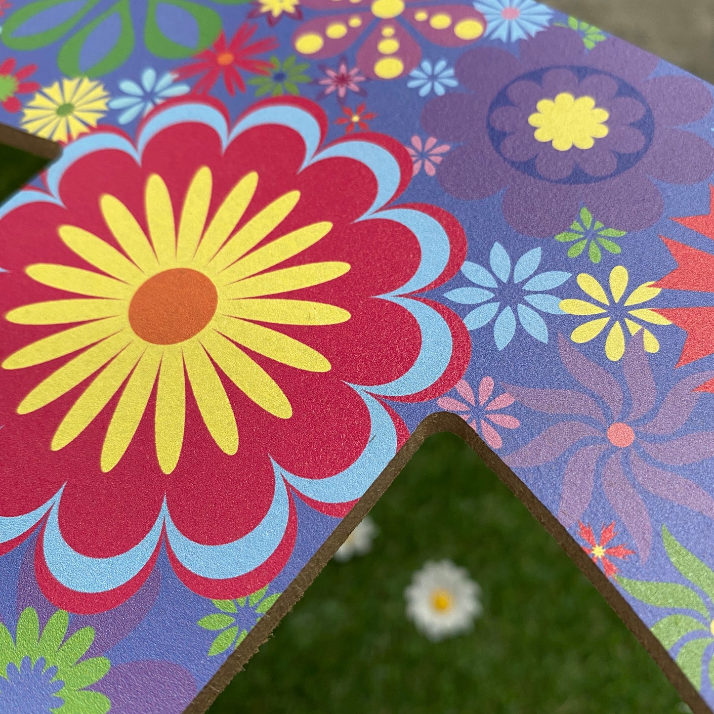 Wooden Flower Peace Sign