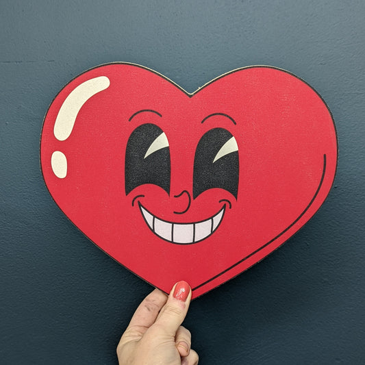 Retro Cartoon Heart Sign