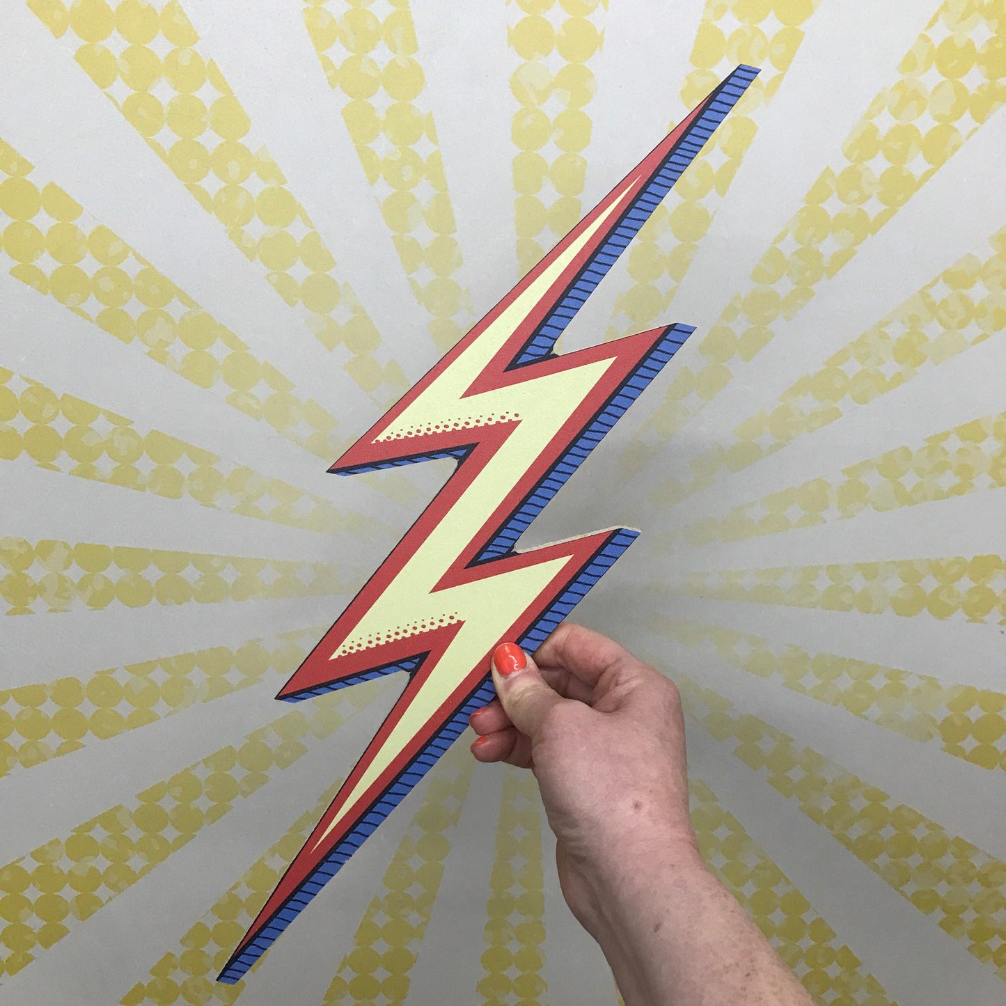 Retro Lightning Bolt Wooden Decal