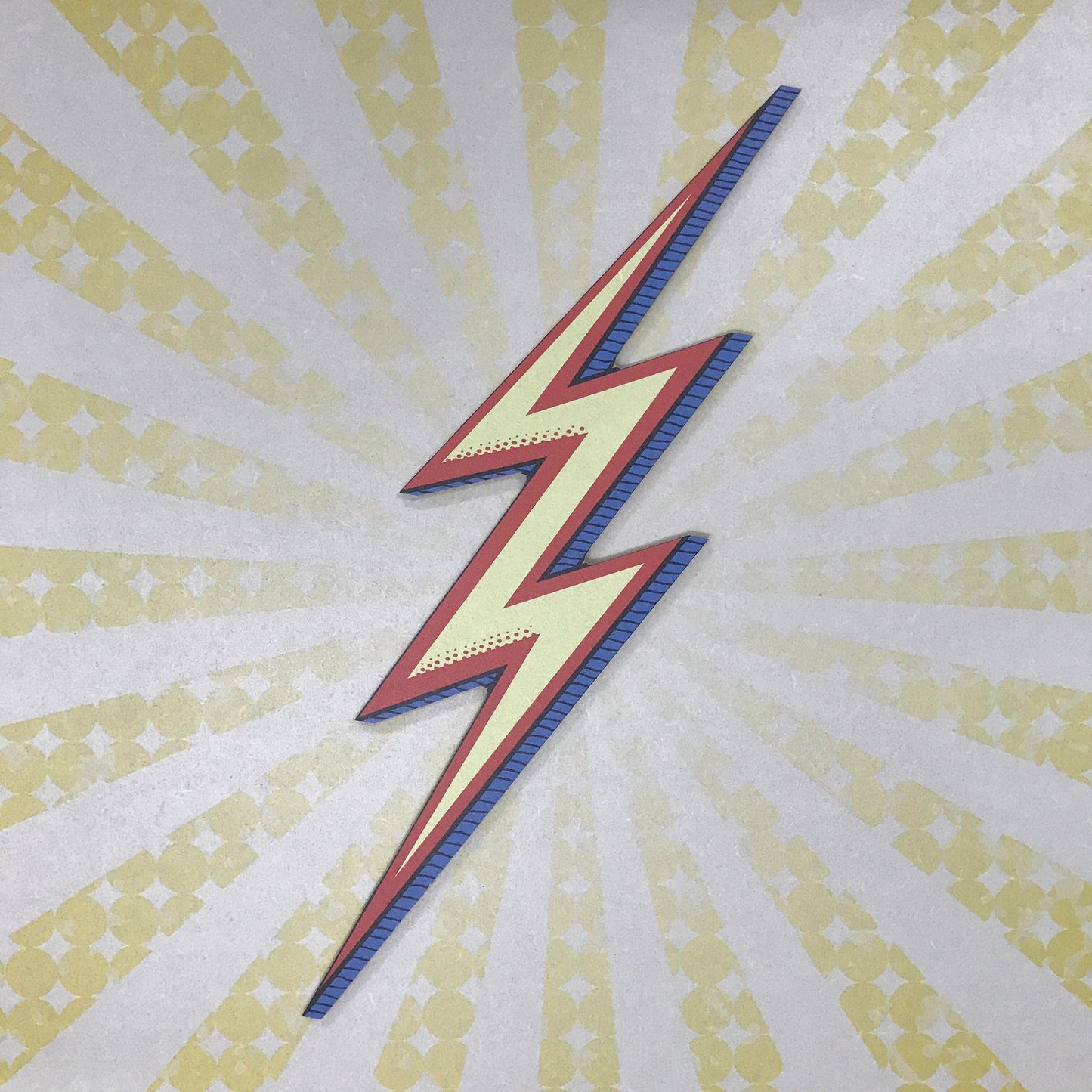 Retro Lightning Bolt Wooden Decal