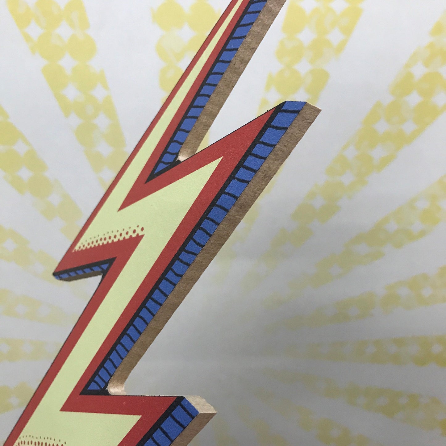 Retro Lightning Bolt Wooden Decal