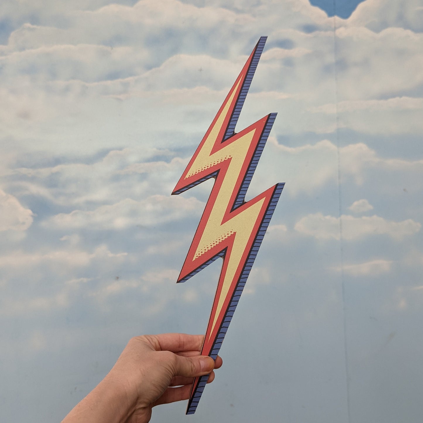 Retro Lightning Bolt Wooden Decal