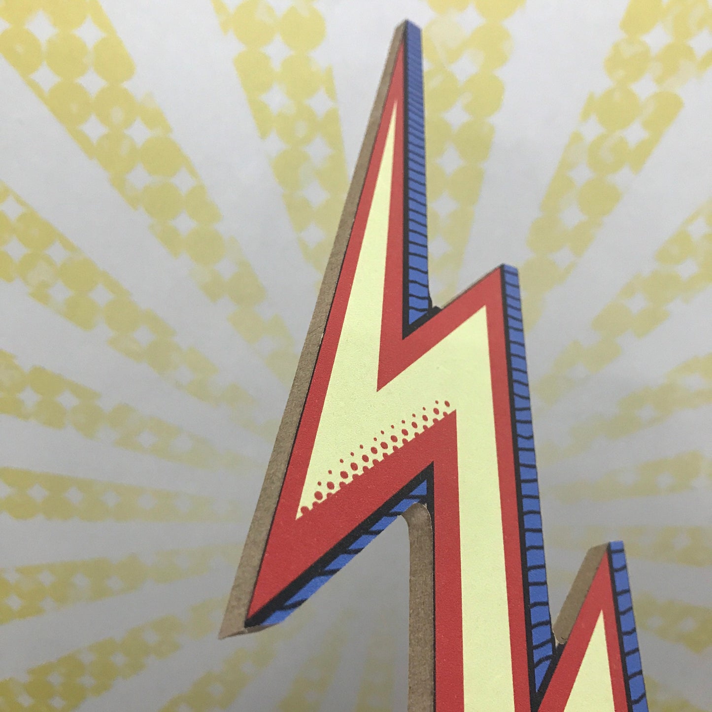 Retro Lightning Bolt Wooden Decal