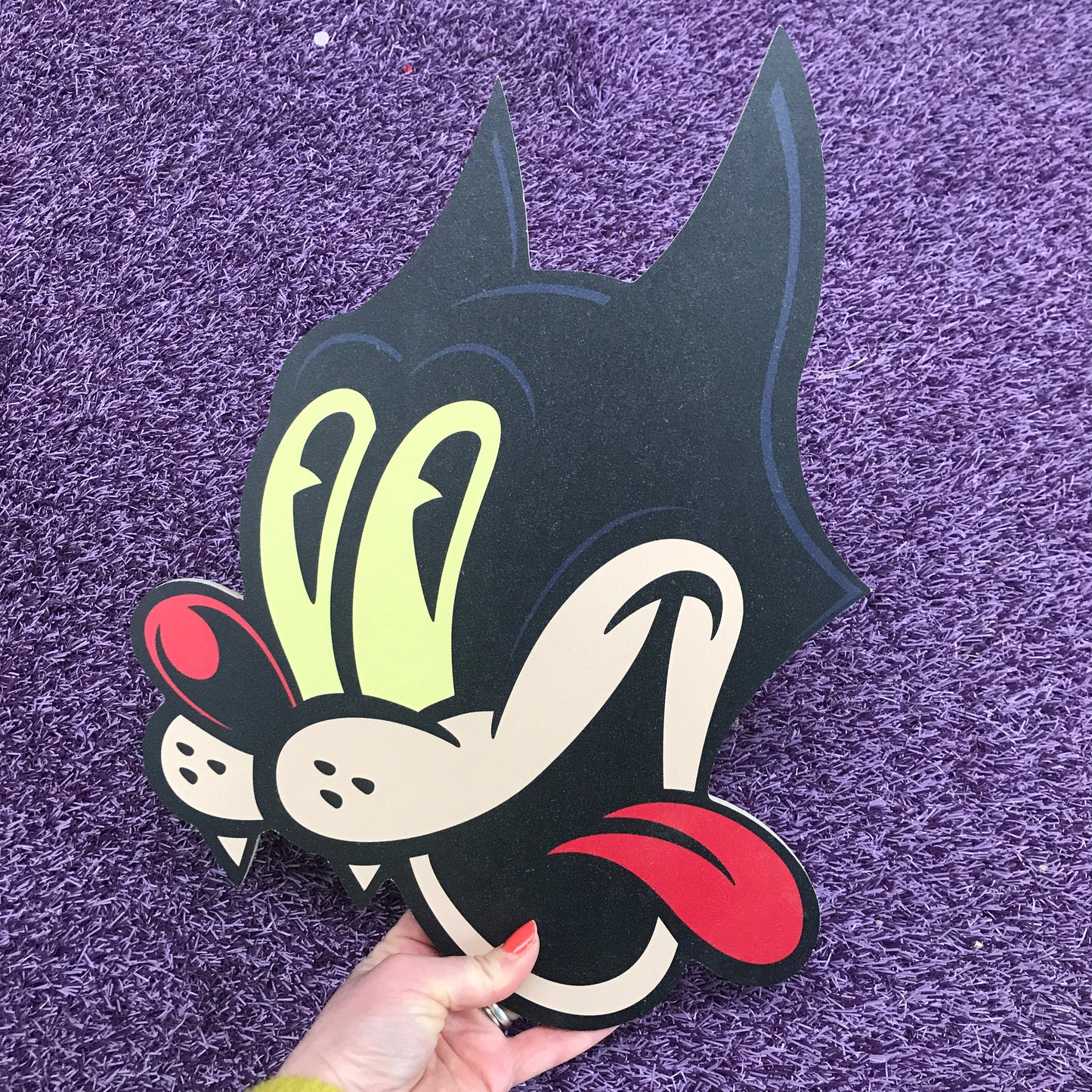 Retro Cartoon Cat Head Sign