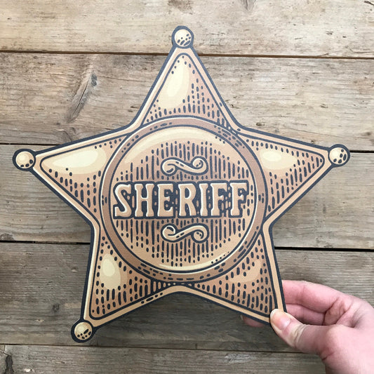 Oversized Wooden Sheriff Badge