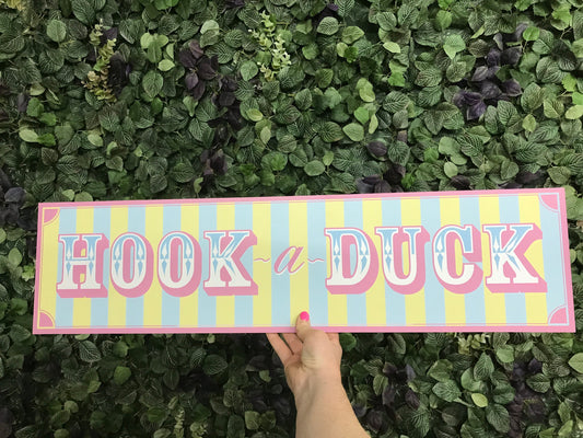 Pastel Hook a Duck Sign