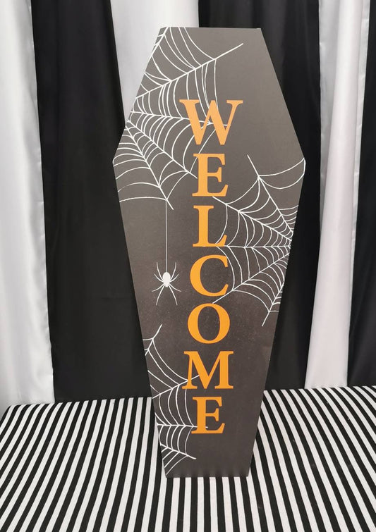 Halloween Coffin Welcome Sign