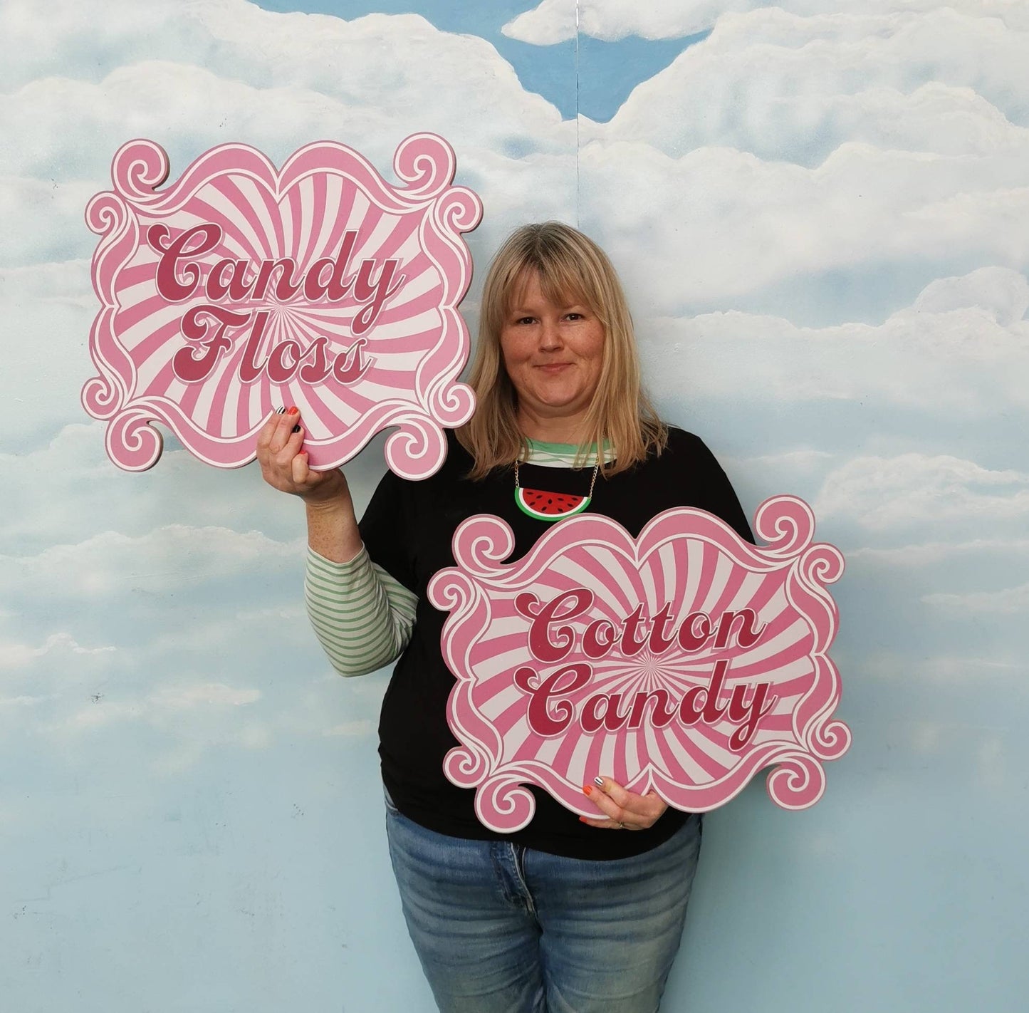 Cotton Candy Floss Swirly Sign