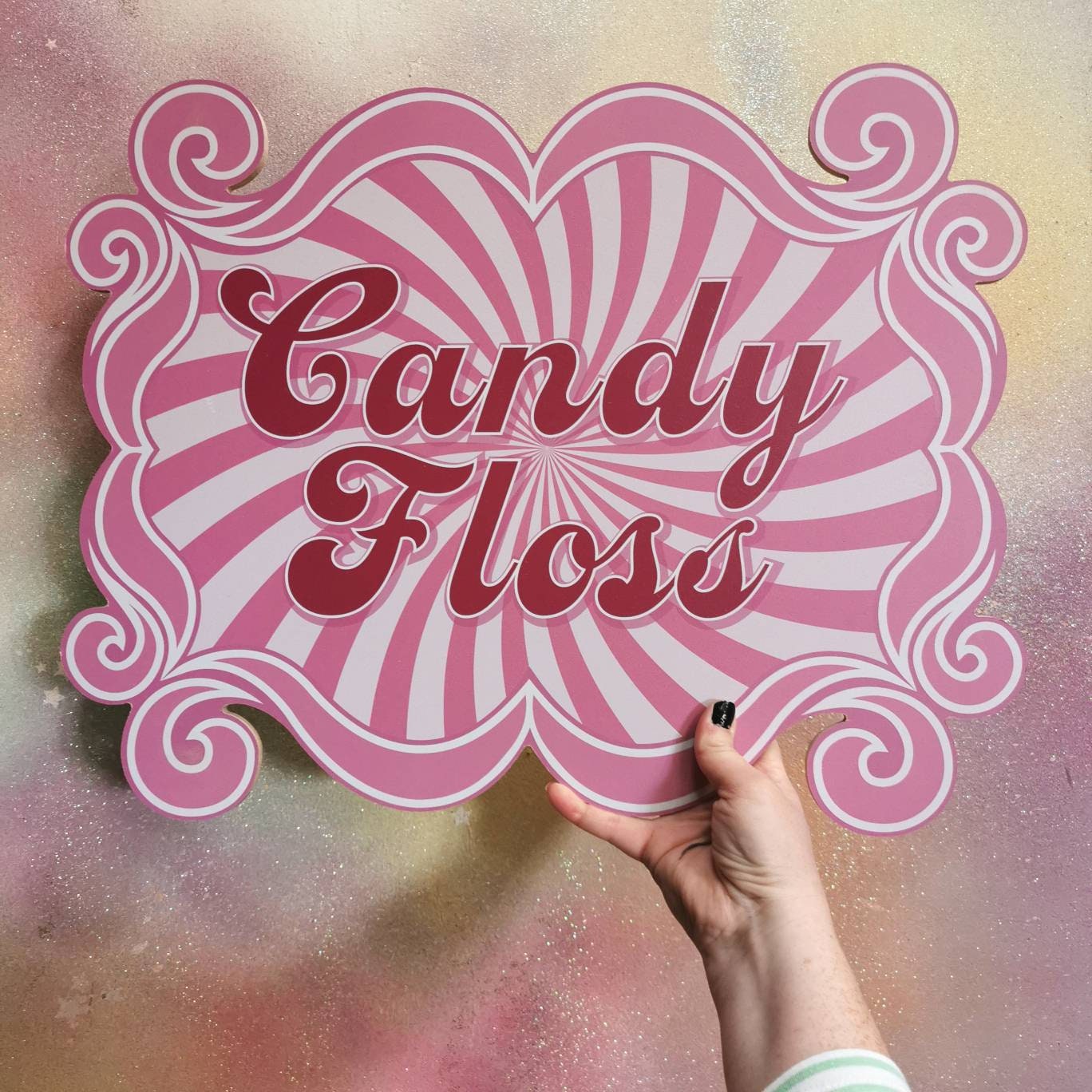 Cotton Candy Floss Swirly Sign