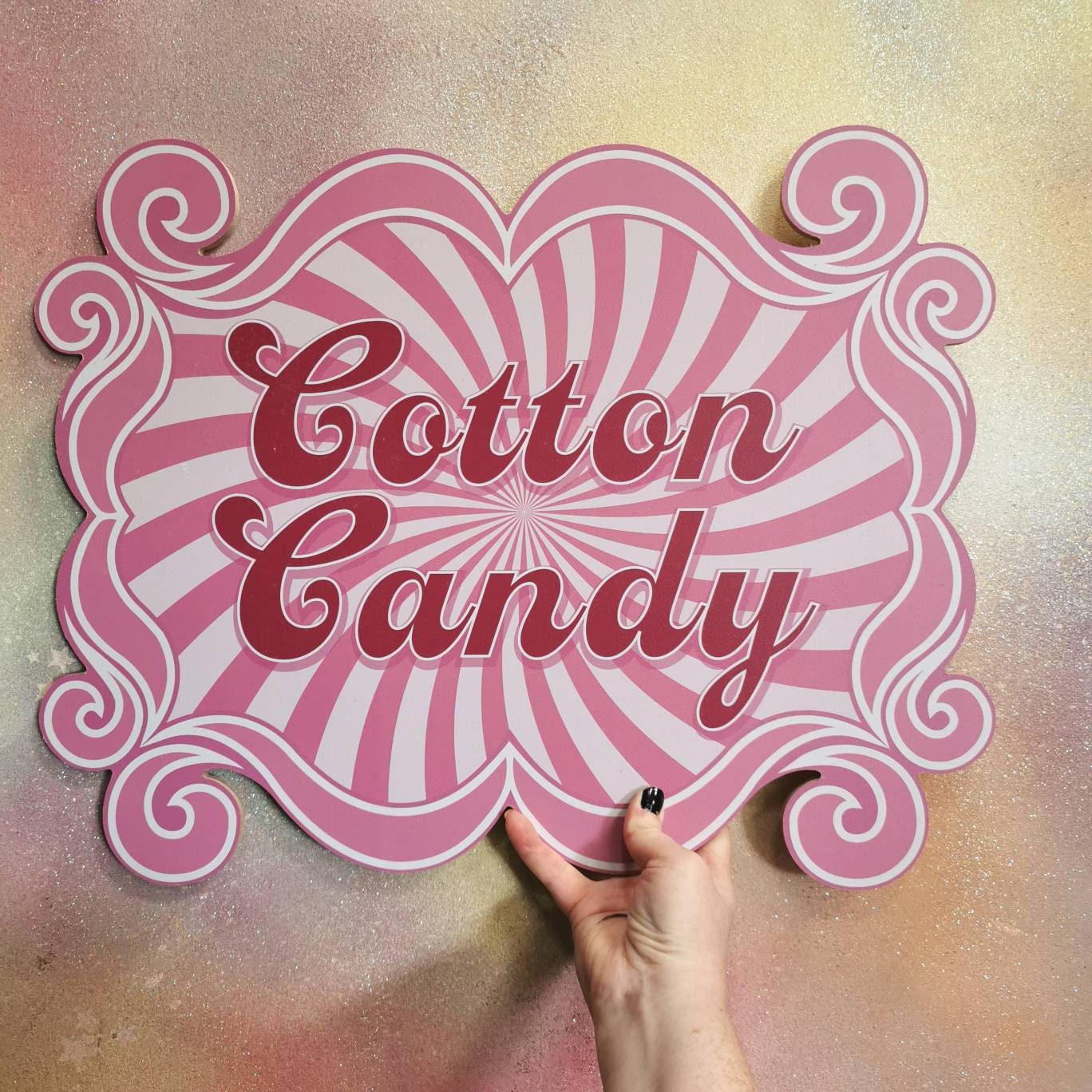 Cotton Candy Floss Swirly Sign