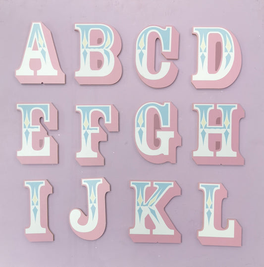 Pastel Wooden Circus Letter