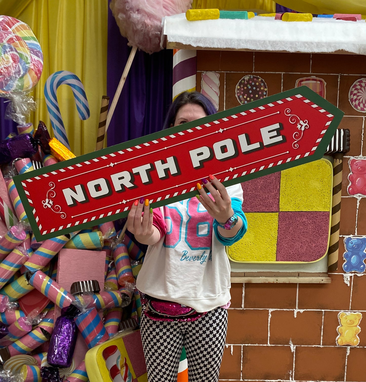 Wooden North Pole Sign