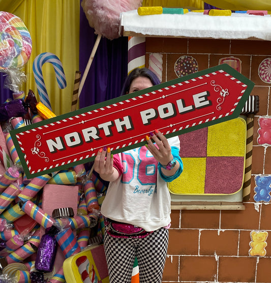 Wooden North Pole Sign