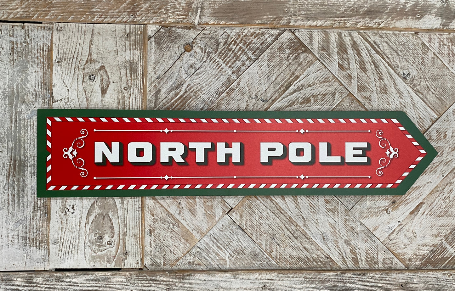 Wooden North Pole Sign