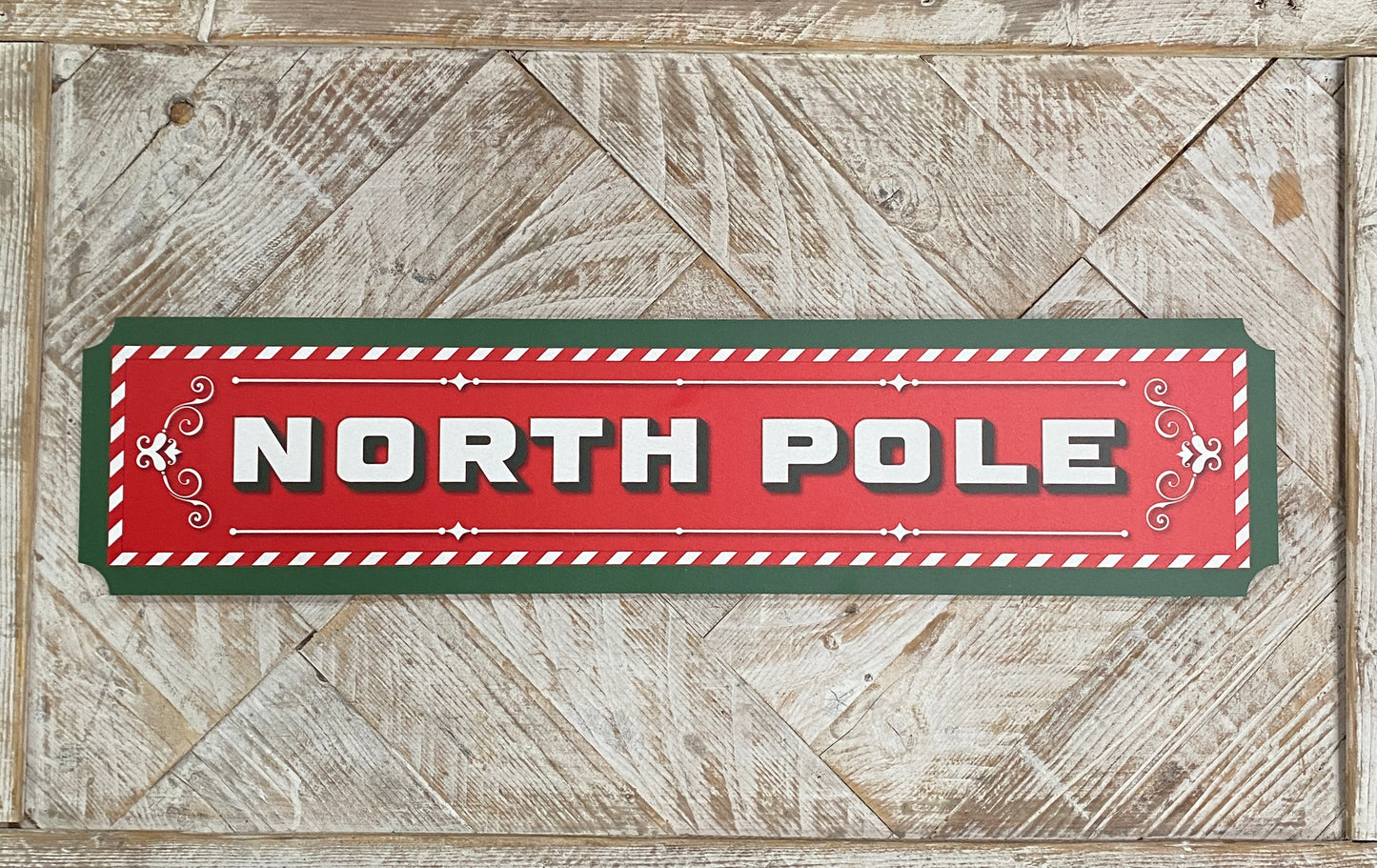 Wooden North Pole Sign