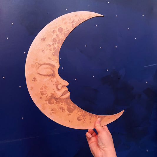 Vintage Crescent Moon Prop