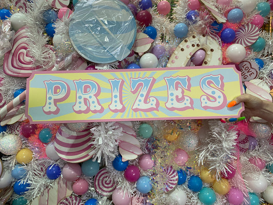 Pastel Prizes Sign