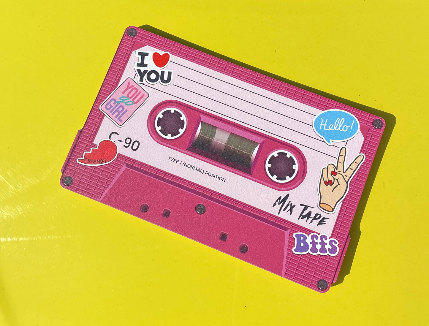 Oversized Pink 90s Cassette