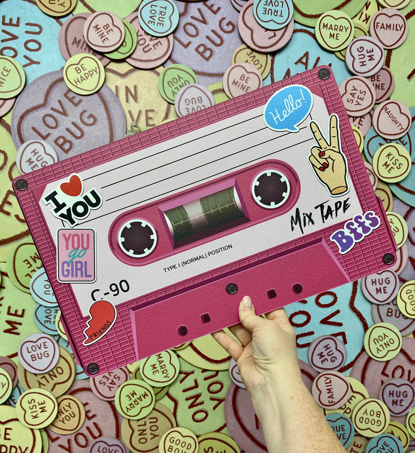 Oversized Pink 90s Cassette