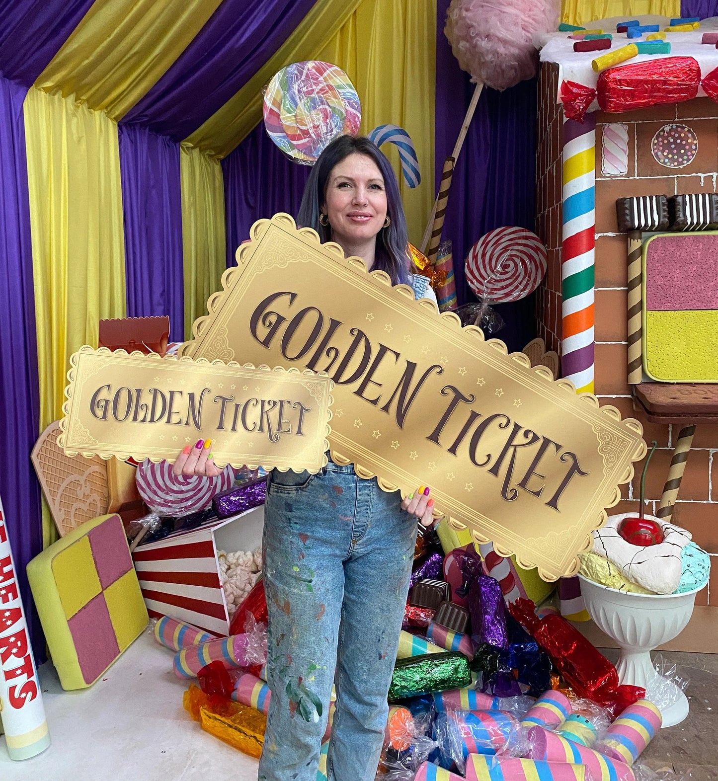 Giant Golden Ticket Prop