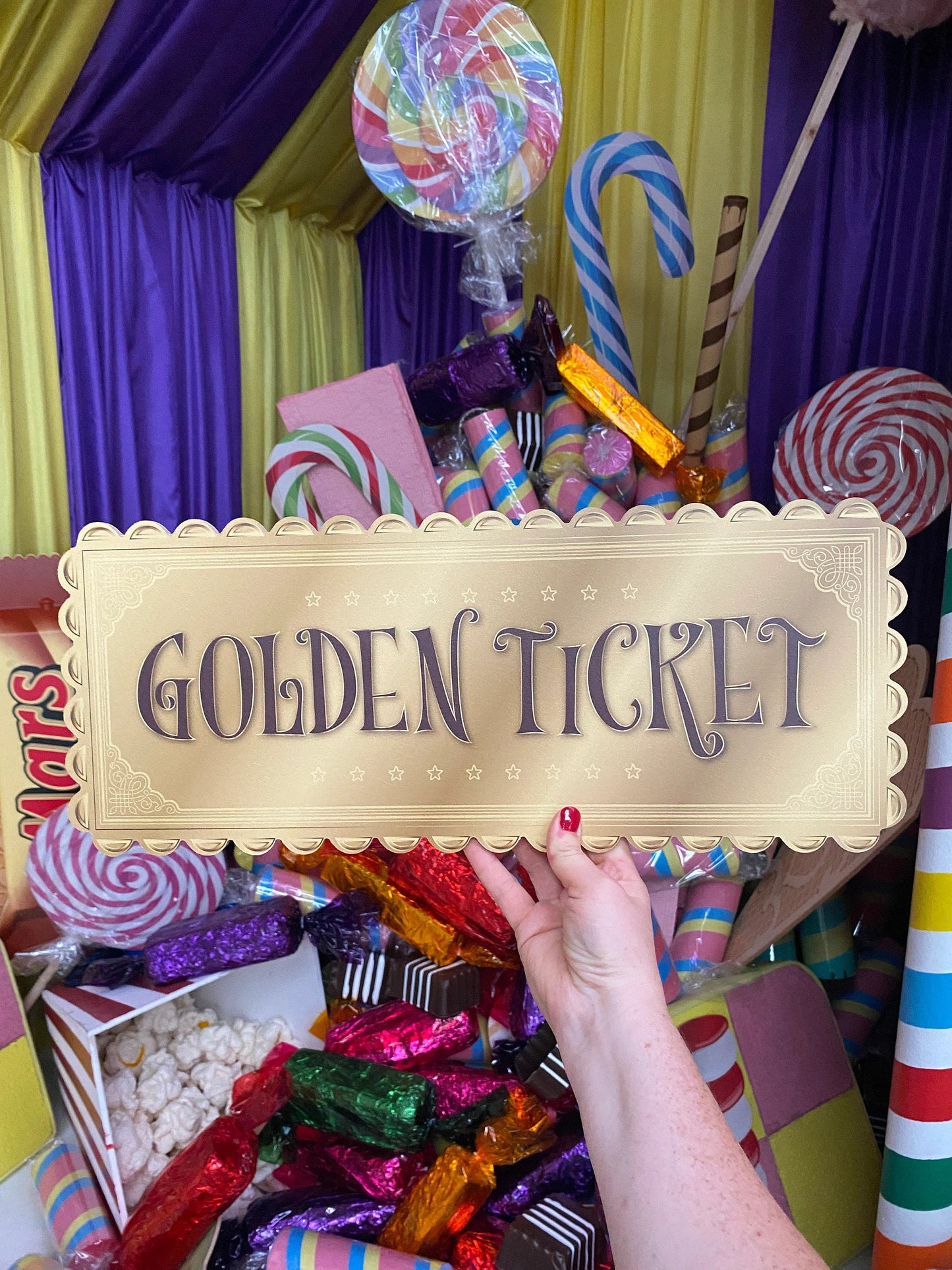 Giant Golden Ticket Prop