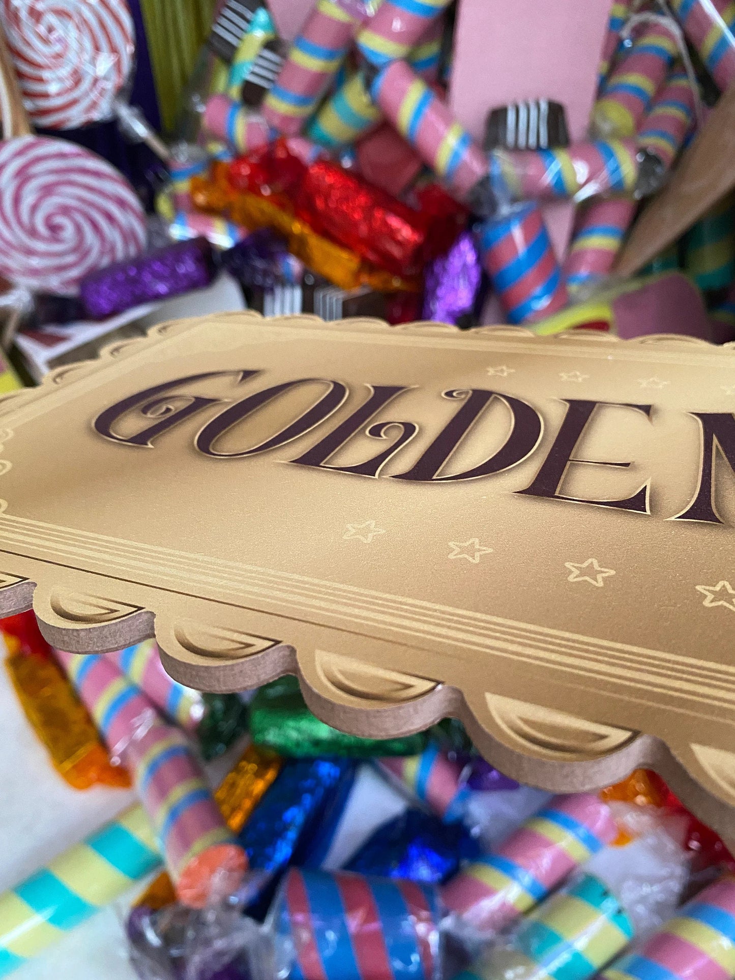 Giant Golden Ticket Prop