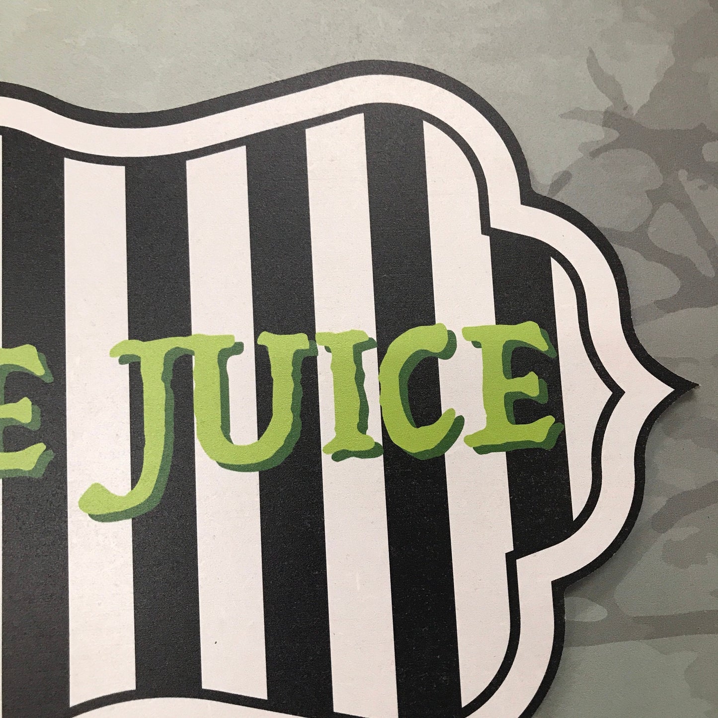 Halloween Monochrome Beetlejuice 2D MDF Wood Prop Sign Decoration