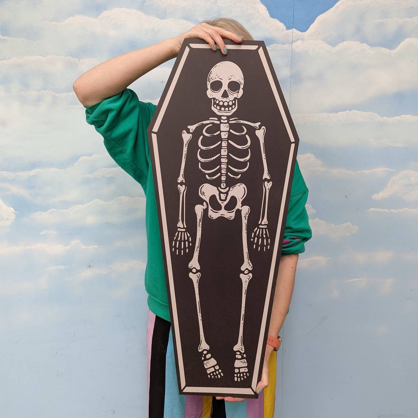 Skeleton In Coffin Sign