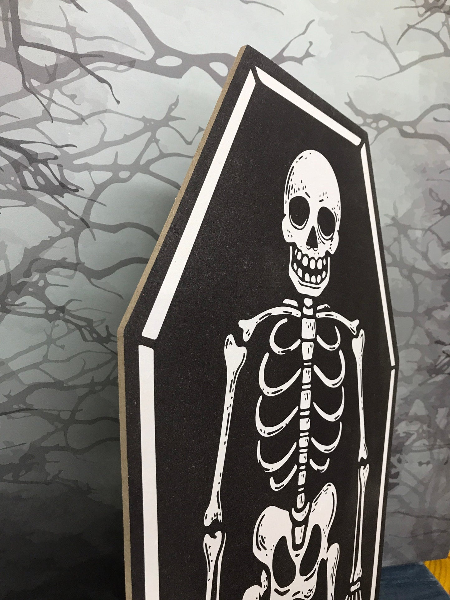 Skeleton In Coffin Sign