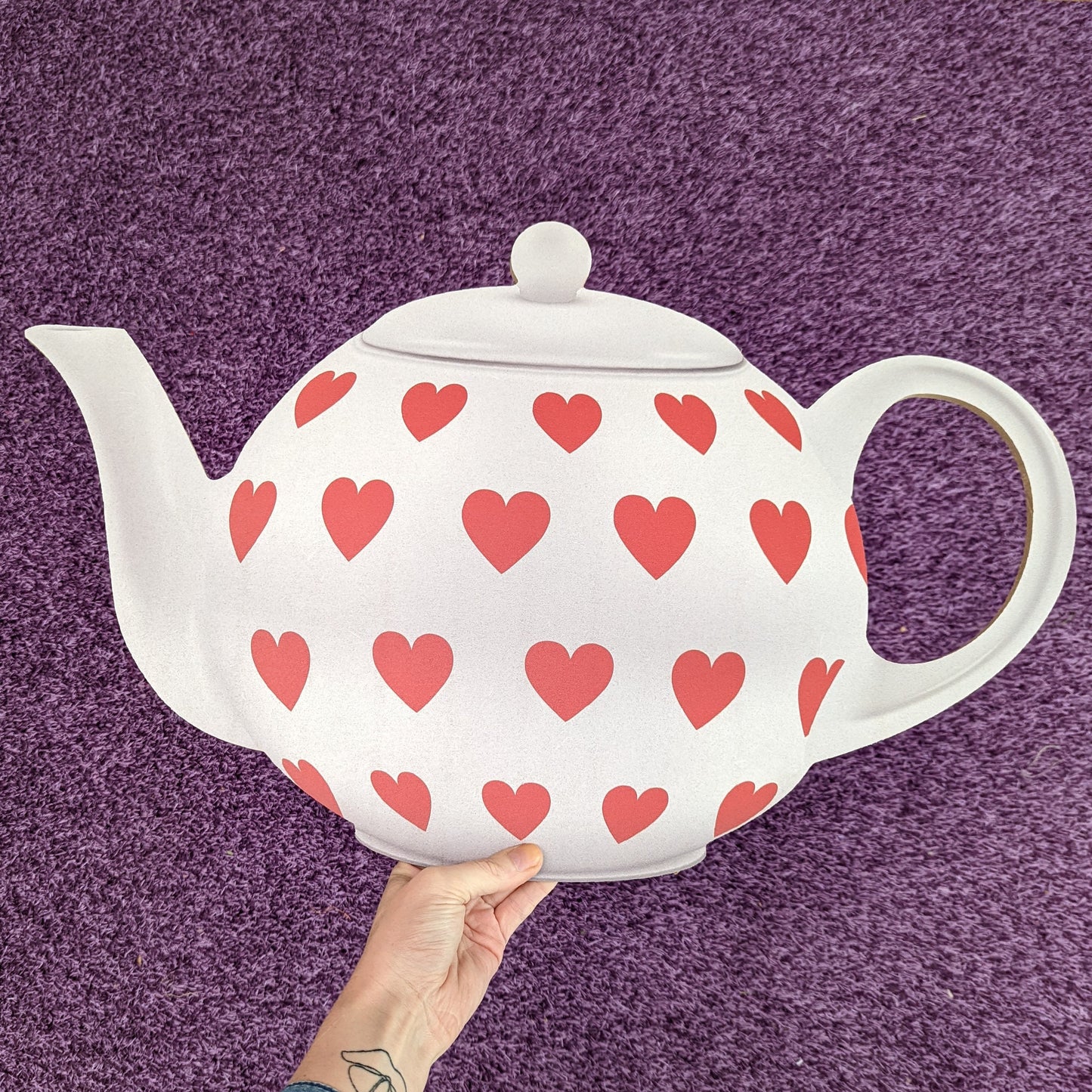 Red & White Hearts Tea Pot Prop
