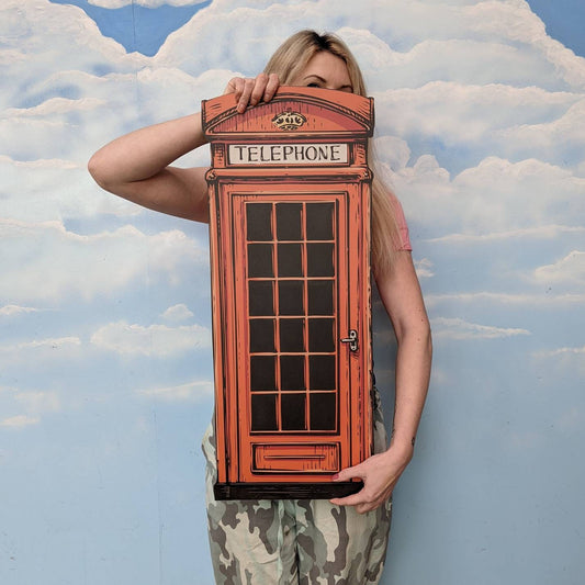 British Telephone Box Wooden Cutout