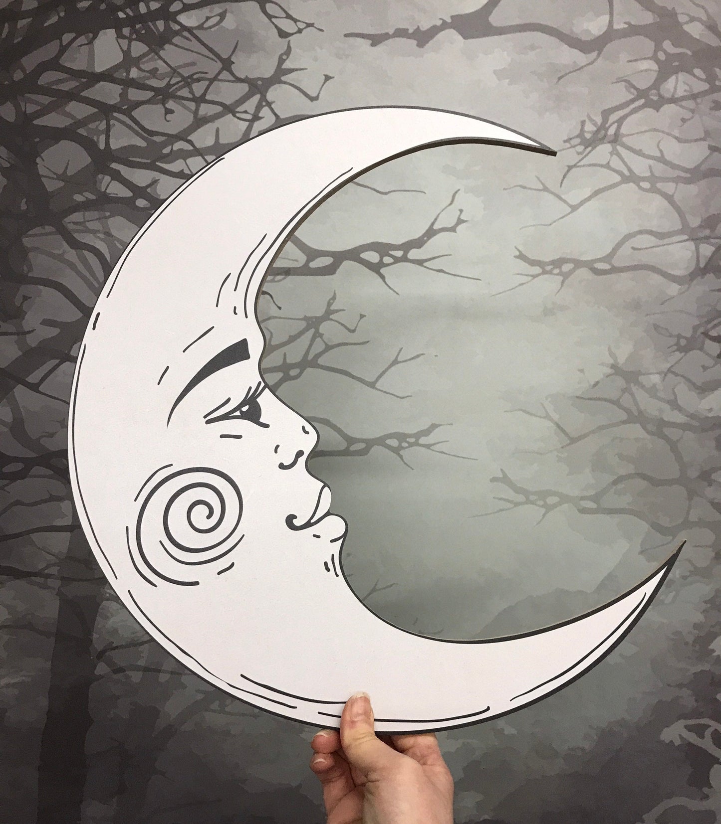 White Crescent Moon Decoration
