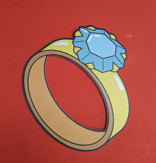 Cartoon Engagement Ring Sign