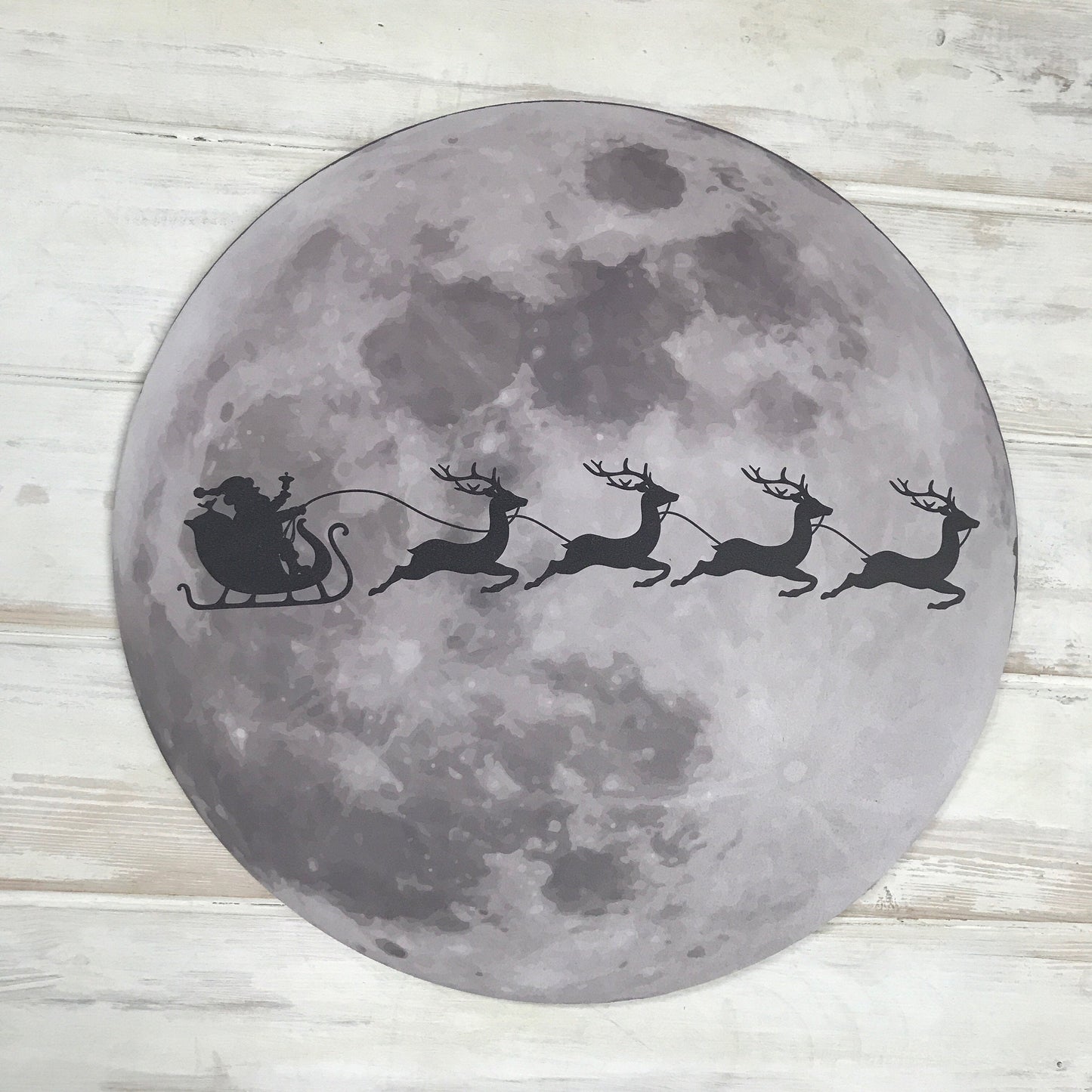 Santa Sleigh Moon Decoration