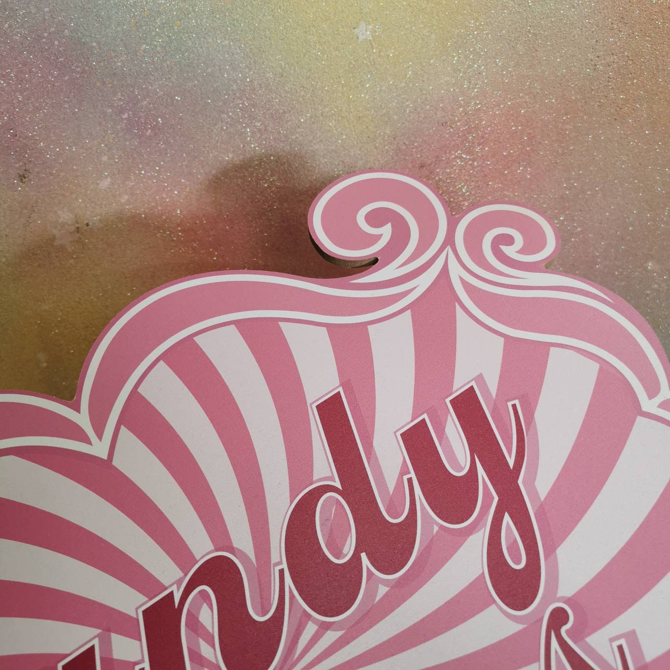 Cotton Candy Floss Swirly Sign