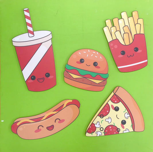 Kawaii Fast Food Wooden Icons