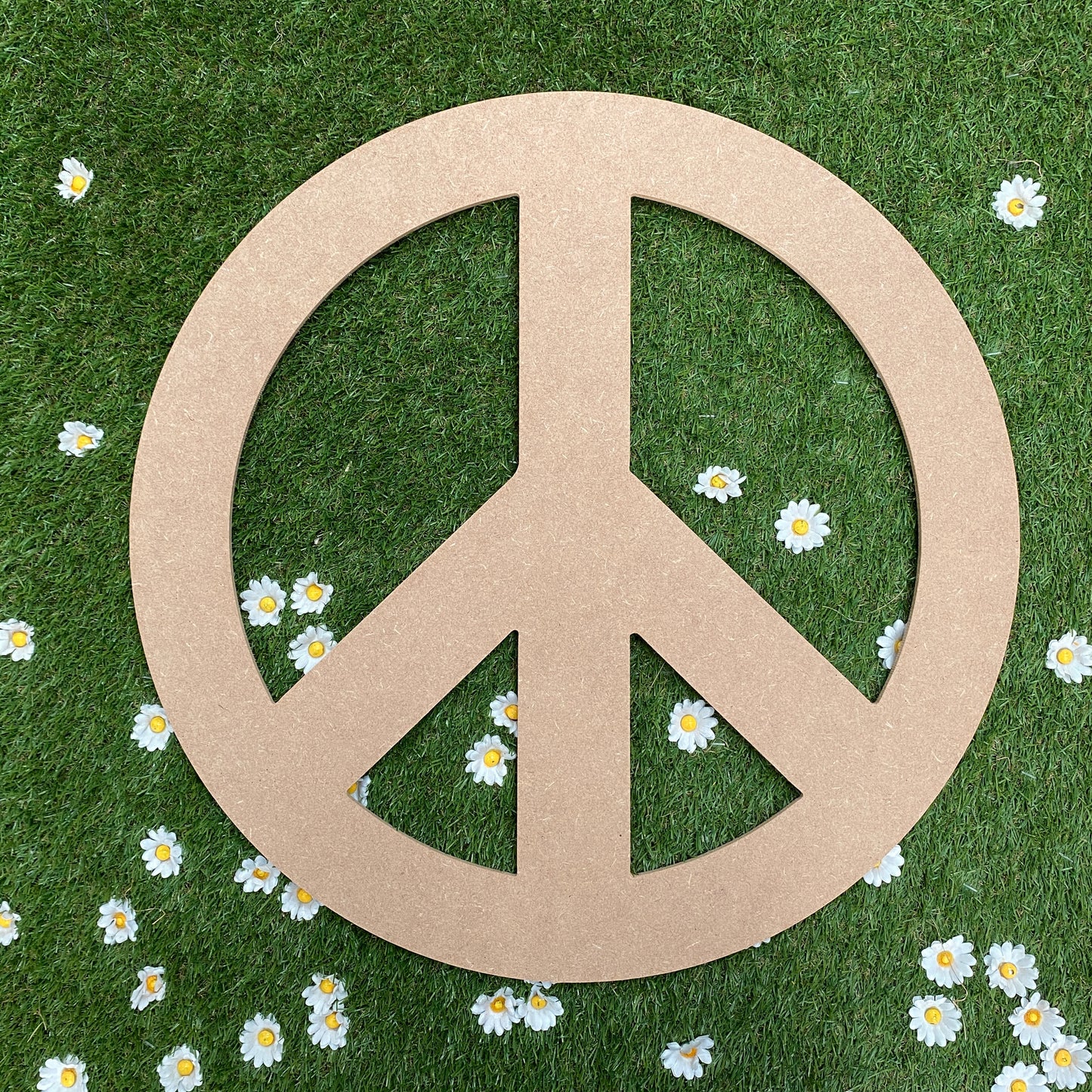 Wooden Flower Peace Sign