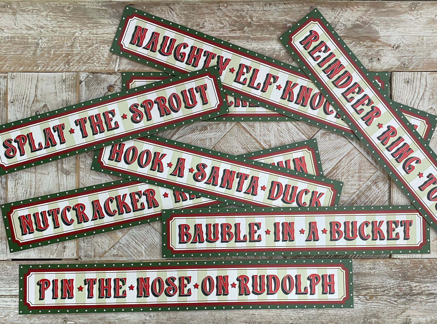 Fairground Christmas Game Signs