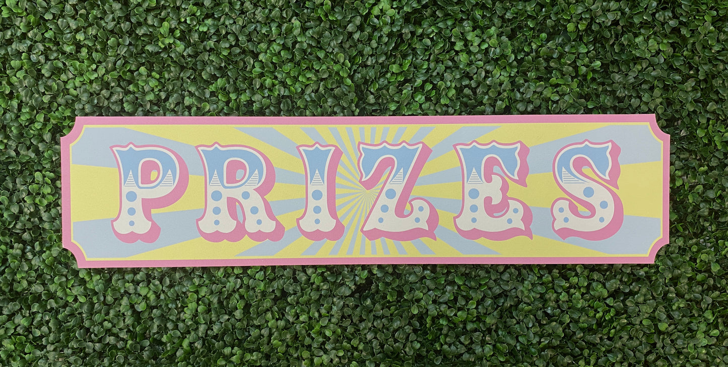 Pastel Prizes Sign