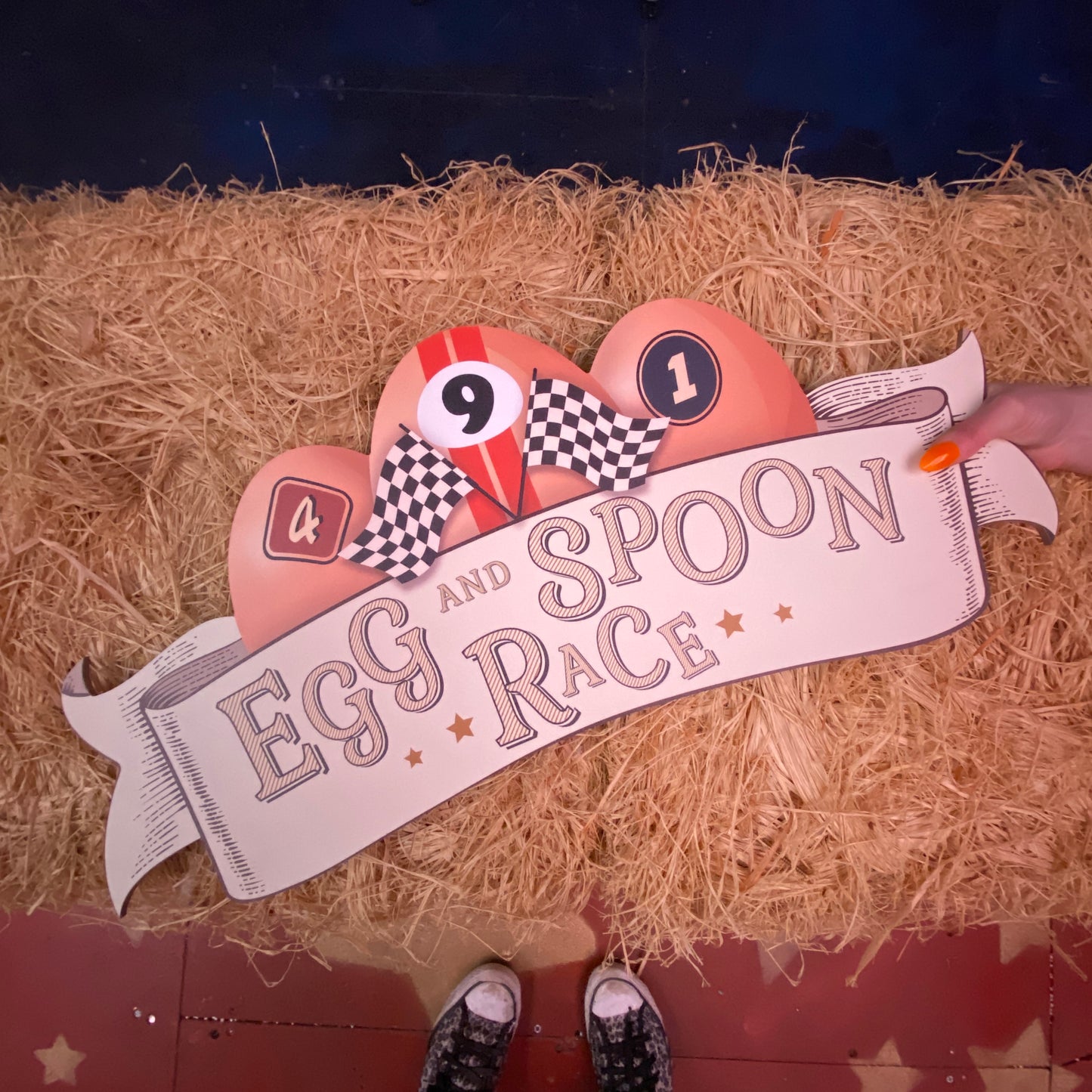 Egg and Spoon Race Sign