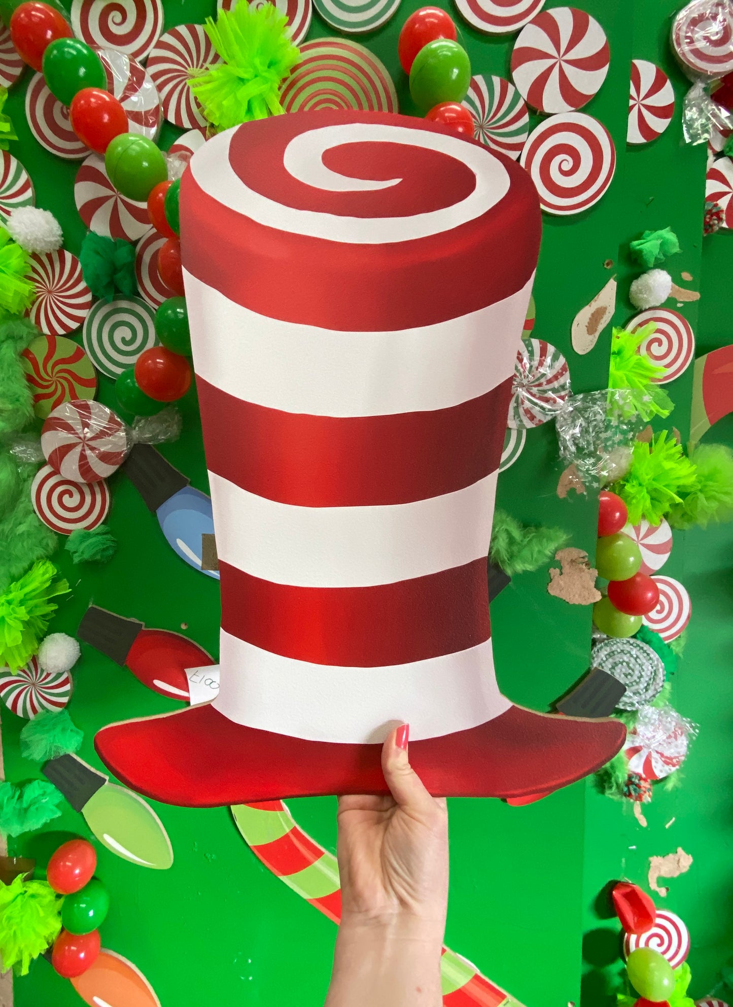 Red and White Top Hat Prop